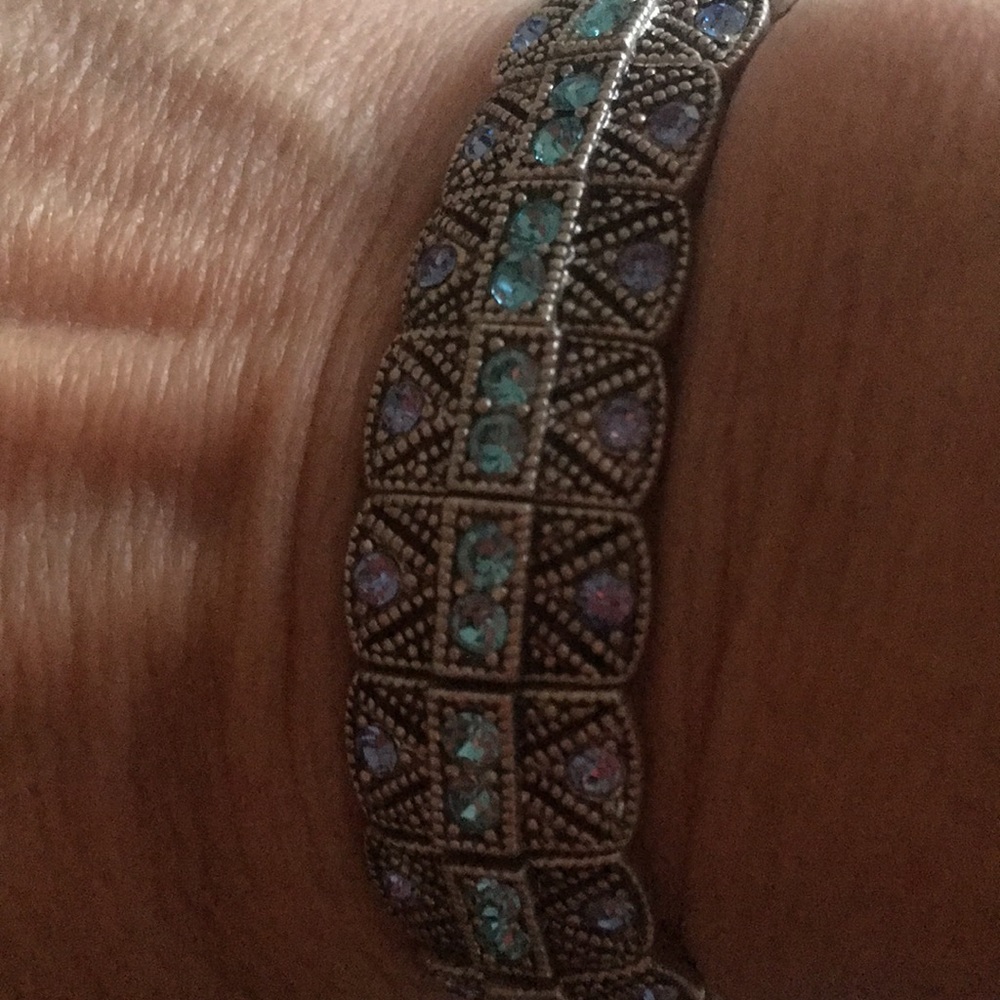 Rhinestone bracelet blue and silver